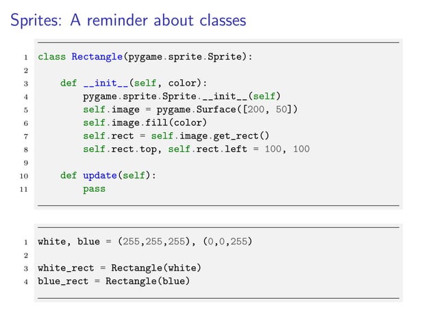 Pygame presentation | PDF