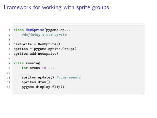 Pygame presentation | PDF