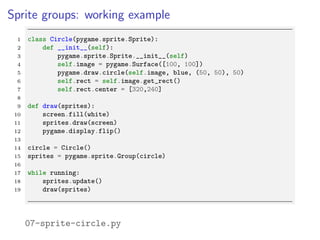 Pygame presentation | PDF