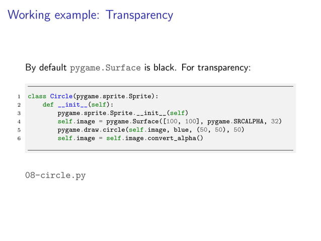 Pygame presentation | PDF