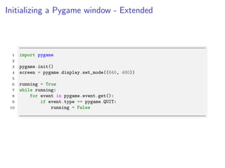 Pygame presentation | PDF
