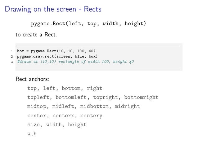 Pygame presentation
