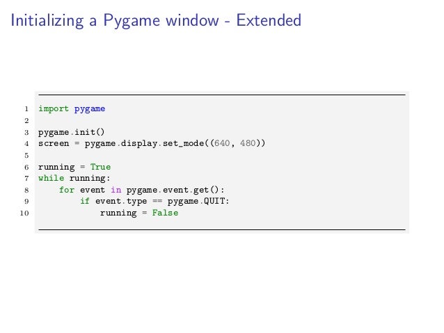 Pygame presentation