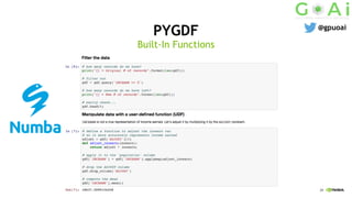 28
PYGDF @gpuoai
Built-In Functions
 