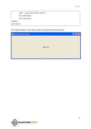 Pygtk tutorial | PDF