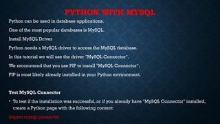 Pyhton with Mysql to perform CRUD operations.pptx