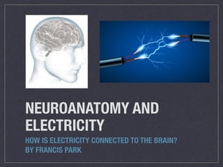 NEUROANATOMY AND
ELECTRICITY
HOW IS ELECTRICITY CONNECTED TO THE BRAIN?
BY FRANCIS PARK
 