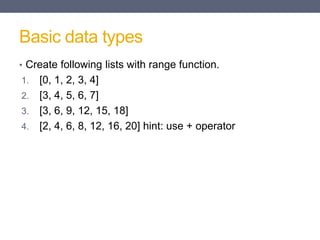 Basic use of Python (Practice) | PPTX