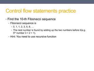 python practice programs | pdf | control flow |... Basic use of Python (Practice) | PPTX