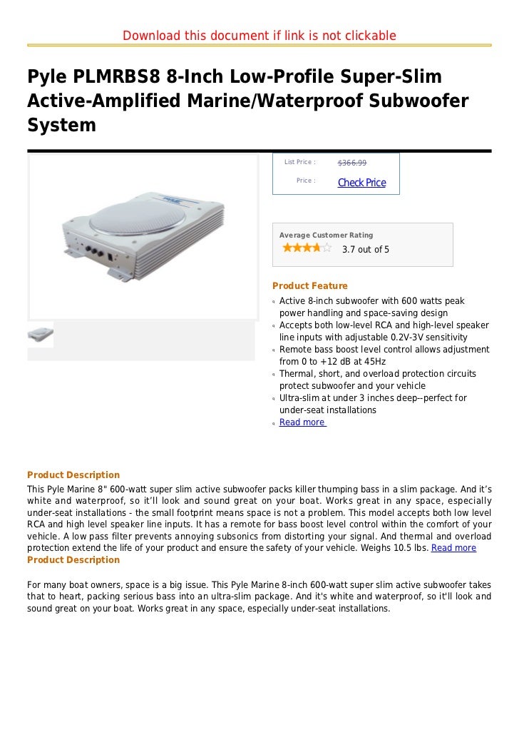 pyle marine subwoofer