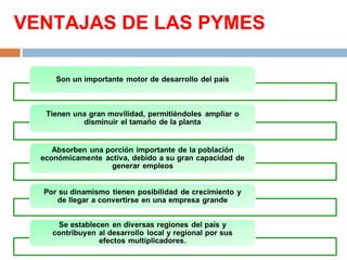 VENTAJAS DE LAS PYMES
 