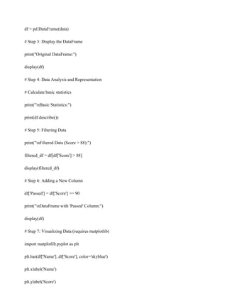 Python Frameworks for Machine Learning Labmanuel | PDF