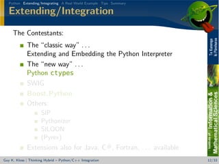 Thinking Hybrid - Python/C++ Integration