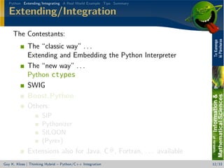 Thinking Hybrid - Python/C++ Integration
