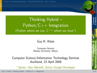 Thinking Hybrid - Python/C++ Integration