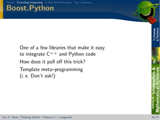 Thinking Hybrid - Python/C++ Integration