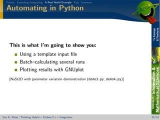 Thinking Hybrid - Python/C++ Integration