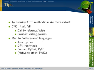 Thinking Hybrid - Python/C++ Integration