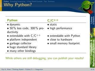 Thinking Hybrid - Python/C++ Integration