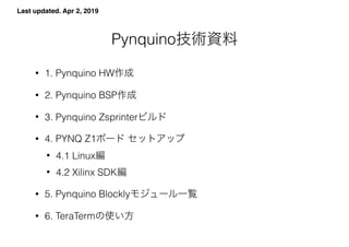 Pynquino
• 1. Pynquino HW
• 2. Pynquino BSP
• 3. Pynquino Zsprinter
• 4. PYNQ Z1
• 4.1 Linux
• 4.2 Xilinx SDK
• 5. Pynquino Blockly
• 6. TeraTerm
Last updated. Apr 2, 2019
 