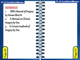 REFERENCE
1. SRB's Manual of Surgery
by SriramBhat M
2. A Manual on Clinical
Surgeryby Das
3. A Concise textbookof
Surgeryby Das
 