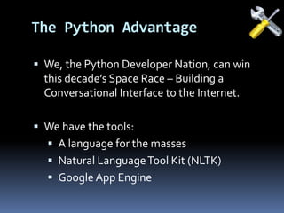 AI and Python: Developing a Conversational Interface using Python