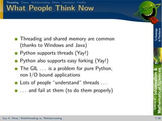 Beating the (sh** out of the) GIL - Multithreading vs. Multiprocessing