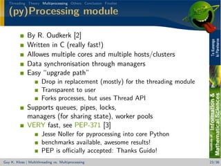 Beating the (sh** out of the) GIL - Multithreading vs. Multiprocessing