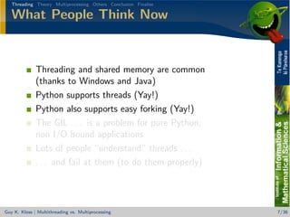 Beating the (sh** out of the) GIL - Multithreading vs. Multiprocessing