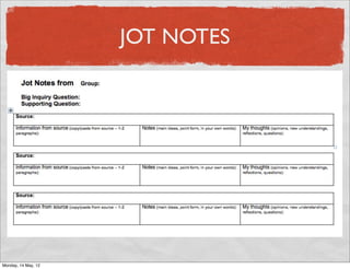 JOT NOTES




Monday, 14 May, 12
 