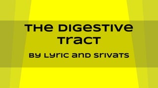 The Digestive
Tract
By Lyric and Srivats

 