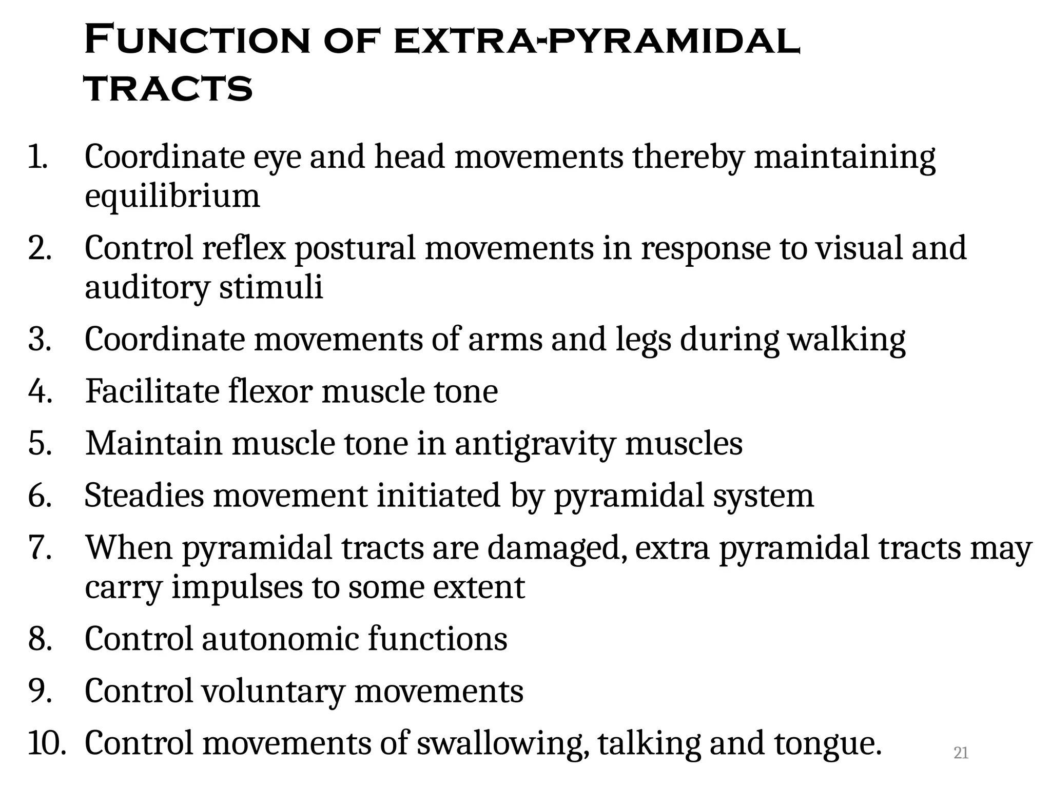 Pyramidal & extrapyramida tracts for physio students | PPTX