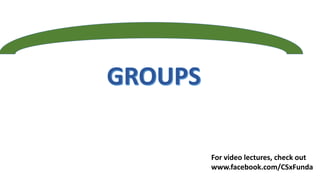 For video lectures, check out
www.facebook.com/CSxFunda
 