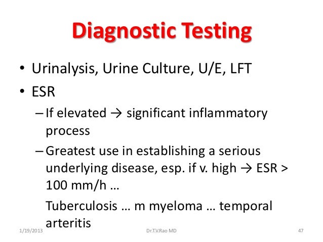 e/lft test blood origin of unknown Pyrexia