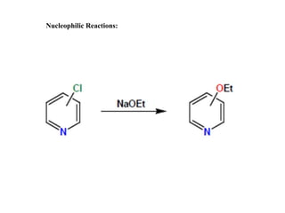 Nucleophilic Reactions:
 