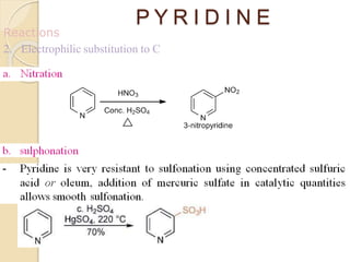 P Y R I D I N E
16
Reactions
2. Electrophilic substitution to C
 