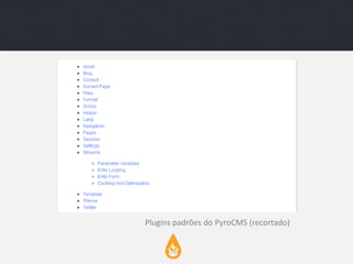 Plugins padrões do PyroCMS (recortado)

 