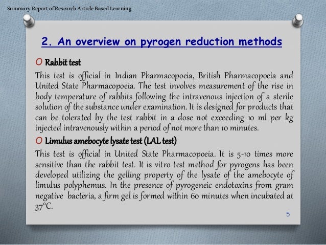 Pyrogen and its various test