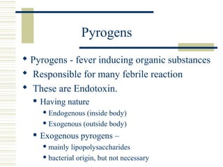 Pyrogen testing PPT Pyrogen testing PPT