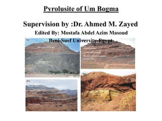 Pyrolusite of Um Bogma
Supervision by :Dr. Ahmed M. Zayed
Edited By: Mostafa Abdel Azim Masoud
Beni-Suef University-Egypt
 
