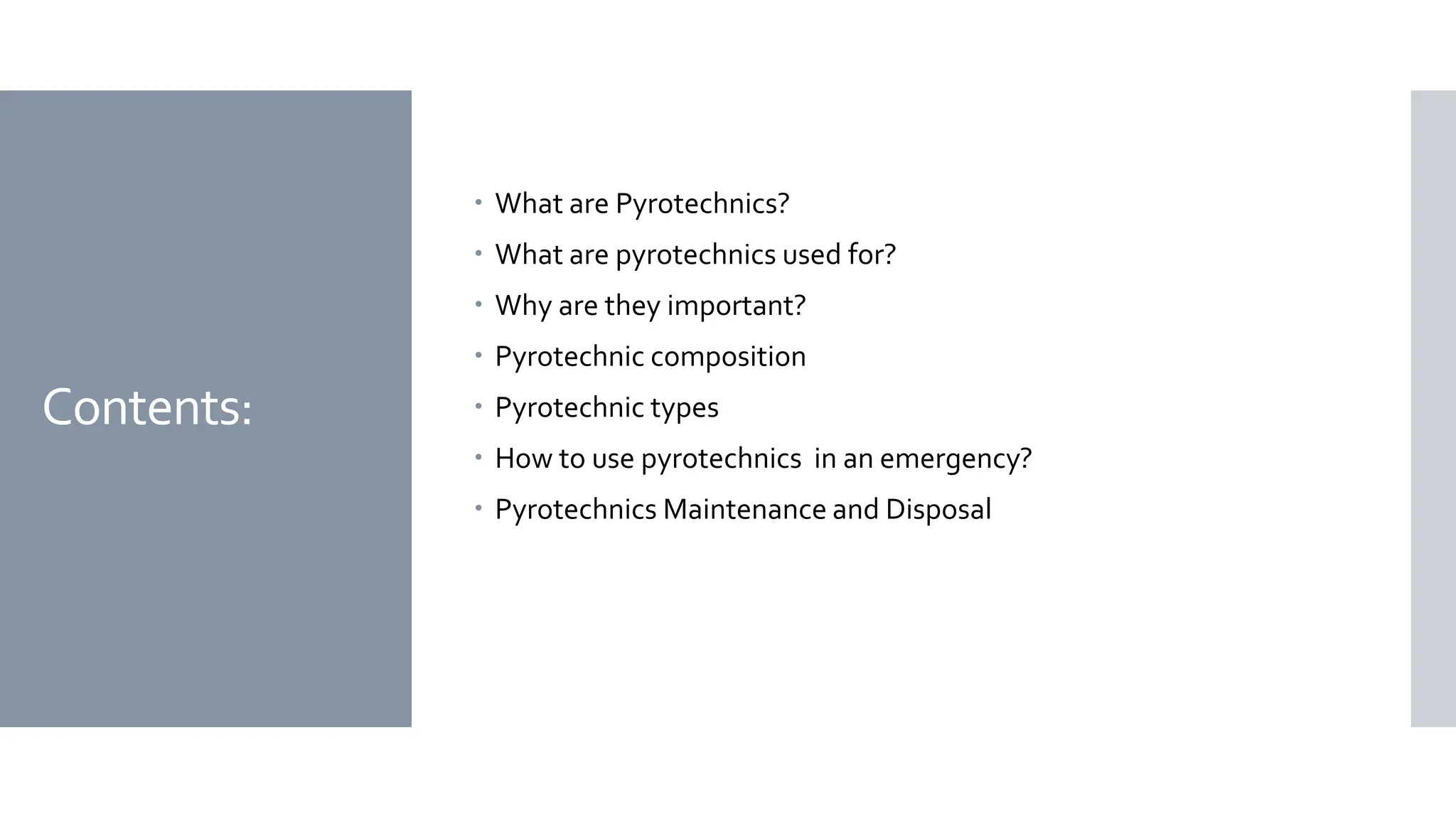 What are pyrotechnics and their types.pptx