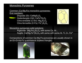Pyroxene End Members Pyroxenes pdf | PDF
