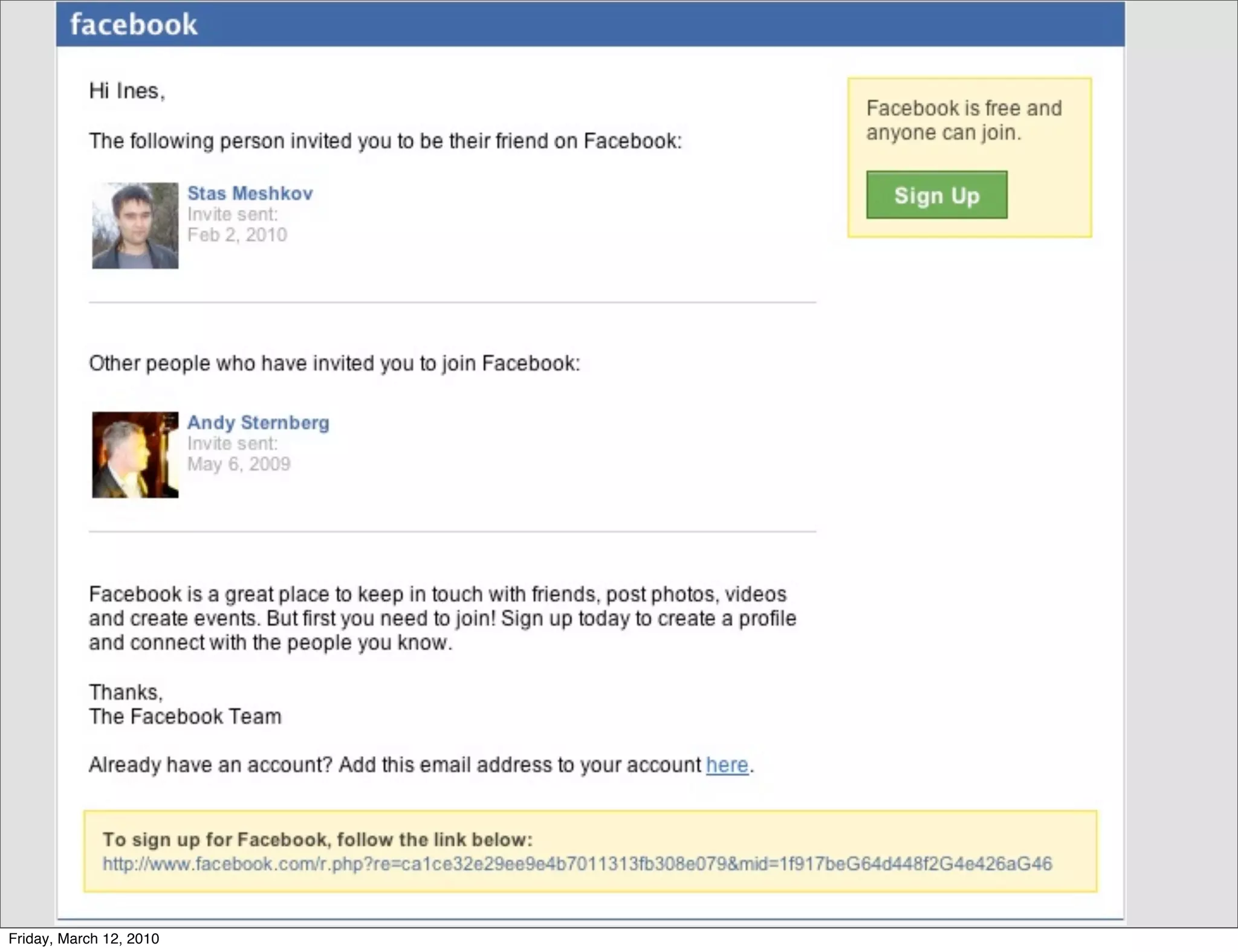 Friday, March 12, 2010
 