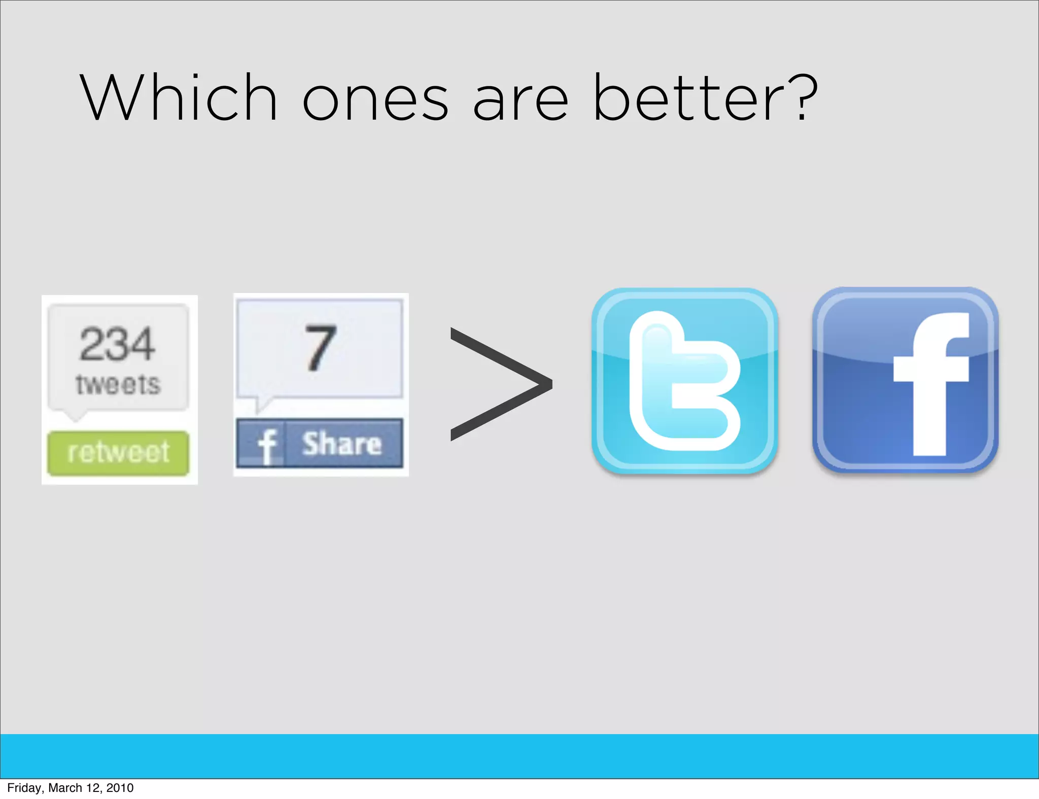Which ones are better?




                         >
Friday, March 12, 2010
 