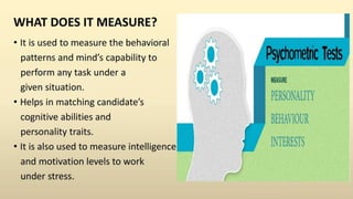 Phycometric Testing Examples Patterns Pyschometric test in recruitment | PPTX