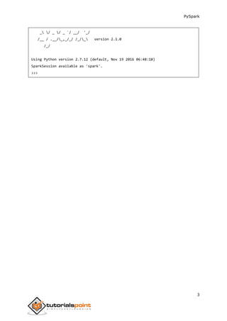curso python com pyspark - módulo 1 configuração do... Pyspark tutorial | PDF