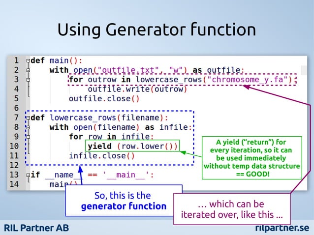 Python Generators - Talk at PySthlm meetup #15 | PPT