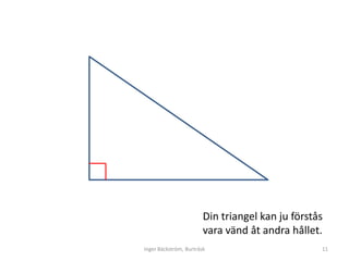 Din triangel kan ju förstås
                        vara vänd åt andra hållet.
Inger Bäckström, Burträsk                         11
 