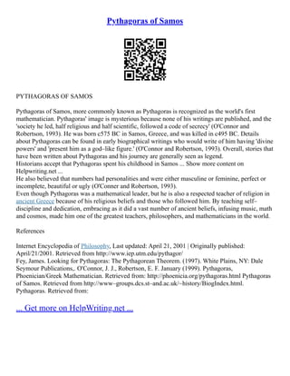 Pythagoras Of Samos | PDF