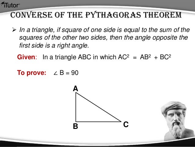 converse of pythagoras theorem of class 10